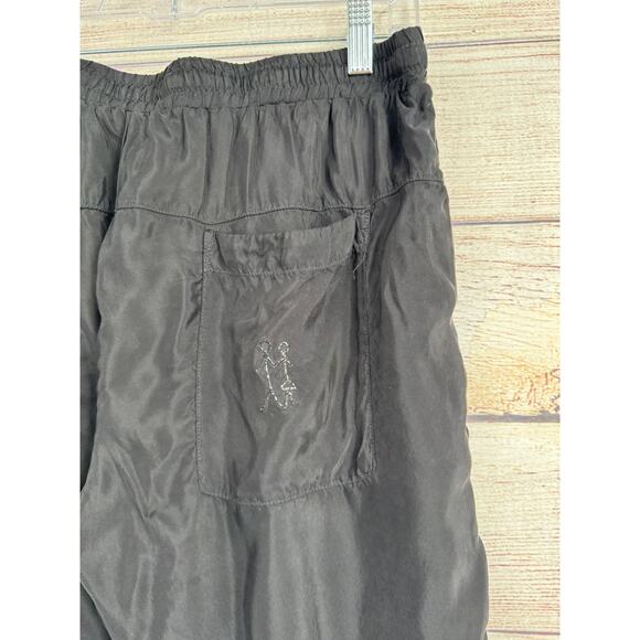 Johnny Was Cupra Rayon Cargo Jogger Pants Womens Small Black Elastic Drawstring - Picture 6 of 10